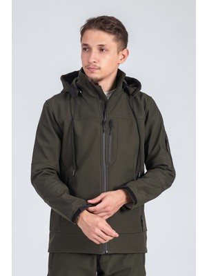 Vatan Tekstil Suya Dayanıklı Slim Fit Softshell Kapüşonlu Erkek Mont