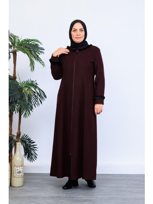 Doque Kışlık Kaşe Kadın Pardesü Büyük Beden Fermuarlı Anne 58023