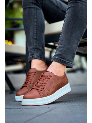 Cowien Premium Erkek Tarz Bağcıklı Sneaker Taba