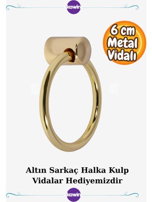 Metal Gold 6cm Sarkaç Dolap Çekmece Altın Kulpu Halka Sarı Mobilya Tutacağı Kulbu 60MM (6cm)
