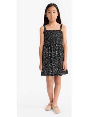 DeFacto Çiçek Desenli Askılı Elbise Kız Çocuk G1608A825AU