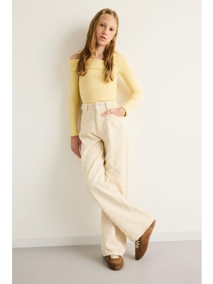 DeFacto Wide Leg Gabardin Pantolon Kız Çocuk G1621A825AU