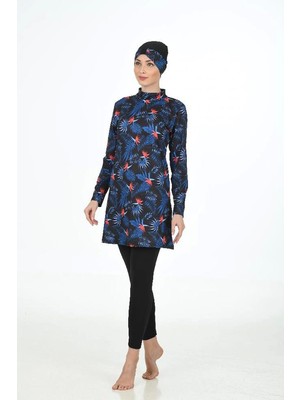 Fantasy 3315 Bayan Yaprak Desenli Tesettür Mayo