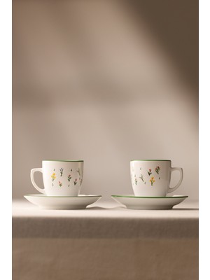 Botanical Seramik 2'li Kahve Fincan Takımı 110 cc