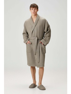 İrya Aura Waffle Erkek Bornoz Gri