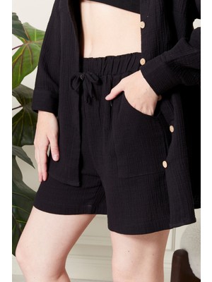 %100 Koton Mollis Kumaş Şort