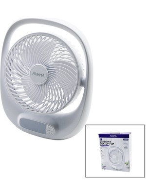 USB 7 Inç- 20CM Masa Üstü Fan Vantilatör Işıklı 5W 180 Derece 3 Kademe Hız - 3 Pervane STAND=24.8X30.5X8CM Aufn-01 (5256)