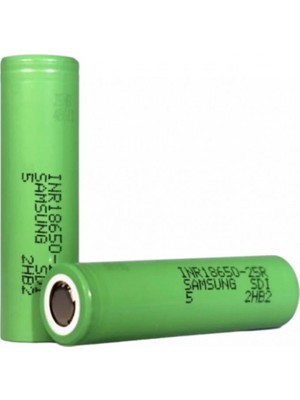 Samsung Samsung 25R 18650 Li-Ion Pil (Yenilenmiş) – 2500 Mah, 3.6 V