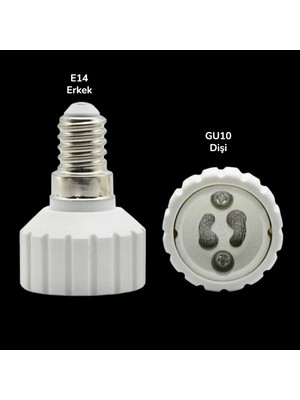 E14 Erkek – GU10 Dişi Duy Dönüştürücü Ampul Adaptörü Lamba Çevirici Aparat