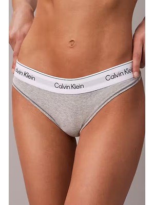 Kadın Logo Şeritli Tanga Külot - Gri