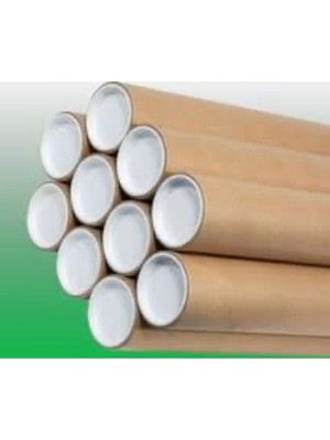 Postüp Kapaklı Silindir Kutu – 5,5 x 65 cm Karton Rulo Tüp | Poster, Afiş, Harita Kutusu 1 Adet