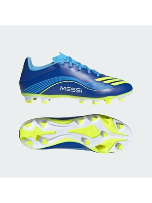 adidas F50 Messi Club Firm-Multi Ground Erkek Mavi Çim Saha Kramponu.-