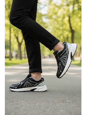 Siyah-Gümüş Fileli Comfort Taban Unisex Spor Ayakkabı 101 25029 Dipper G