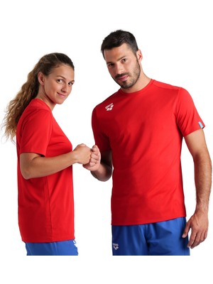 Team Solid Unisex Kırmızı Günlük Stil T-Shirt 004900400