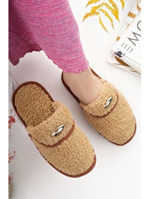 Moda Fırsat Kadın Ev Terliği Peluş Yıkanabilir Içi Yünlü Kürklü Terlik Misafir Çeyiz Bohça Gelin Terliği