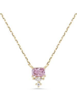 Mor Taşlı Sevgi 14 Ayar Altın Kolye