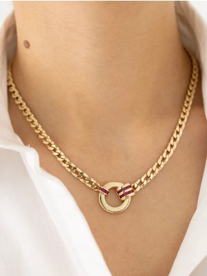 Cetaş Geometrik Işıltı 14 Ayar Alltın Kolye