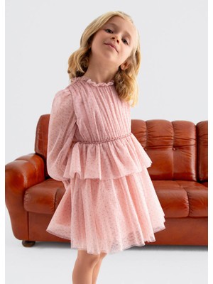 Abel&lula Pembe Tüllü Içi Astarlı Elbise (04-09 Yaş Arası Bedenler) - Pembe