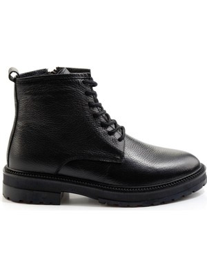 Siyah Hakiki Deri Erkek Bot & Bootie E02594401340