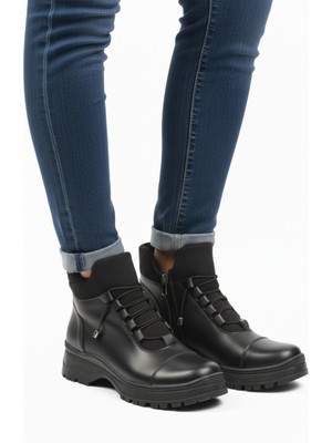 Aspor Siyah Içi Polarlı Fermuarlı Kadın Bot