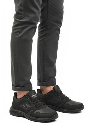 Aspor Siyah Büyük Numara Bağcıklı Erkek Spor Ayakkabı