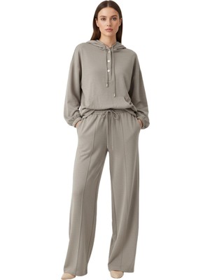 Rays Gri Cepli Kapüşonlu Tunik Pantolon Takımı 8105A