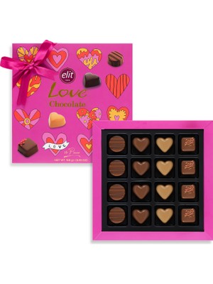 Elit Çikolata Love Chocolate Spesiyal Kutu Pembe 168G Glutensiz