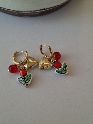 Çelik Lale Charm Küpe