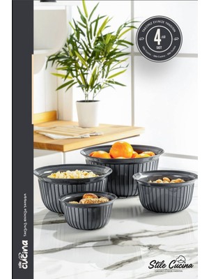 4 Parça Linea Yuvarlak Pratik Kase Çeyiz Seti 1X(500 Ml) 1x(1-2-3 Litre)