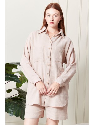 %100 Pamuk Kumaş Kadın Gömlek