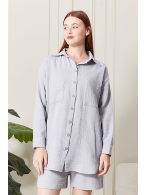 %100 Pamuk Kumaş Kadın Gömlek