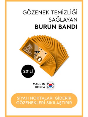 Mjcare Siyah Nokta ve Gözenek Temizleyici Burun Bandı 20'li Tüm Cilt Tipleri İçin Etkili