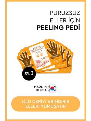 MjCare Soyulan El Peeling Maskesi 3'lü Set Tüm Cilt Tipleri İçin Uzun Süreli Nemlendirme