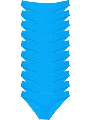 Litaetrend 10 Adet Süper Eko Set Likralı Kadın Slip Külot Mavi
