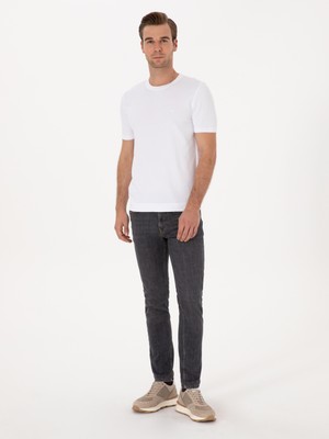 Cacharel Erkek Antrasit Slim Fit Pamuk Karışımlı Jean Pantolon 50313997-VR006