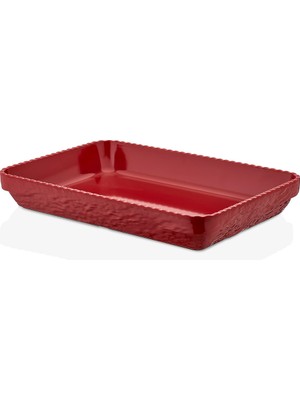 Külsan 21136.R - Olie 2'li Kırmızı Dikdörtgen Tabak Seti 35,6X24 Cm, Thermoset Melamin