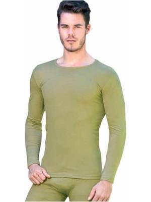 Erkek Kışlık Haki Yeşil Termal Uzunkol Fanila Atlet