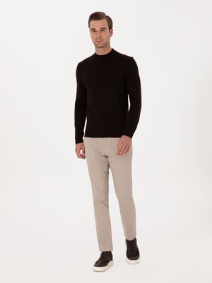 Cacharel Erkek Taş Slim Fit Pamuk Karışımlı Armürlü Kanvas Pantolon 50314084-VR049