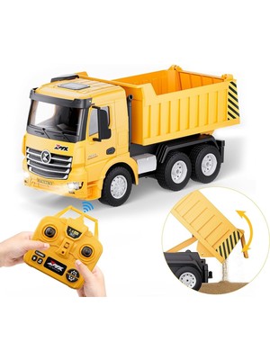 Learning Fun 1:18 9ch 2.4ghz Şarjlı Rc Uzaktan Kumandalı Damperli Kamyon Oyuncak Inşaat Aracı