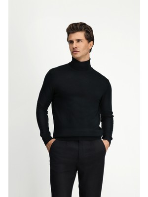 Kiğılı Balıkçı Yaka Regular Fit Sıcak Tutan Yünlü Triko Kazak