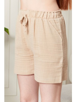 %100 Koton Mollis Kumaş Şort
