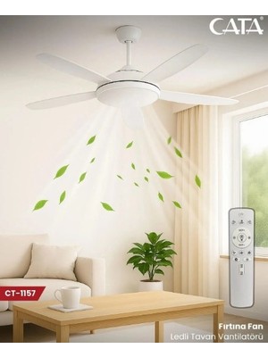 Cata CT-1157 Fırtına 122W Dimlenebilir LED Tavan Vantilatörü