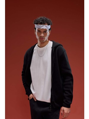 DeFacto Relax Fit Kapüşonlu Fermuarlı Triko Hırka F3831AX25AU