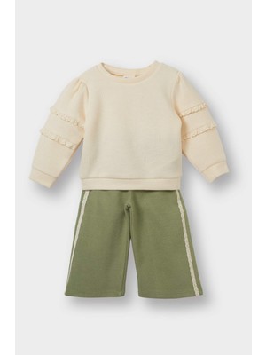 DeFacto Kız Bebek 2'li Takım Sweatshirt Eşofman Altı G0081A525AU