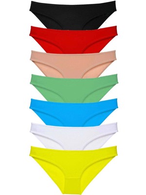 Litaetrend 7 Adet Süper Eko Set Likralı Kadın Slip Külot Çok Renkli