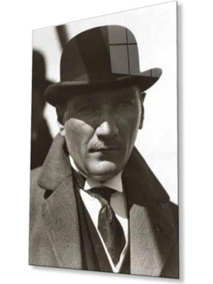 Atatürk Cam Tablo 4mm Dayanıklı Temperli Cam, Atatürk Glass Wall Art