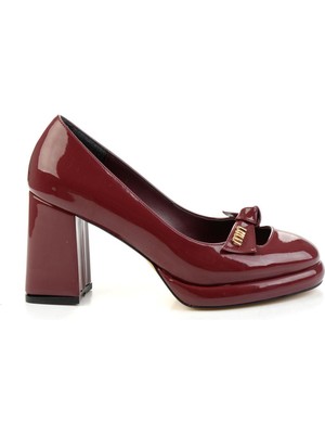 Bordo  Kadın Klasik Topuklu Ayakkabı K01231456098