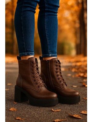 Kadın Bağcıklı Platform Topuklu  Bot