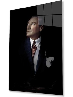 Atatürk Cam Tablo 4mm Dayanıklı Temperli Cam, Atatürk Glass Wall Art
