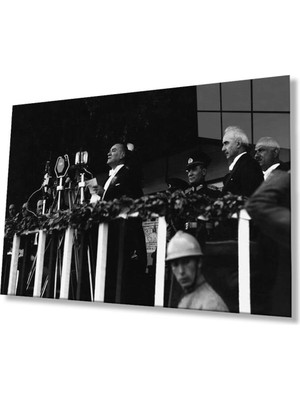 Atatürk Cam Tablo 4mm Dayanıklı Temperli Cam, Atatürk Glass Wall Art